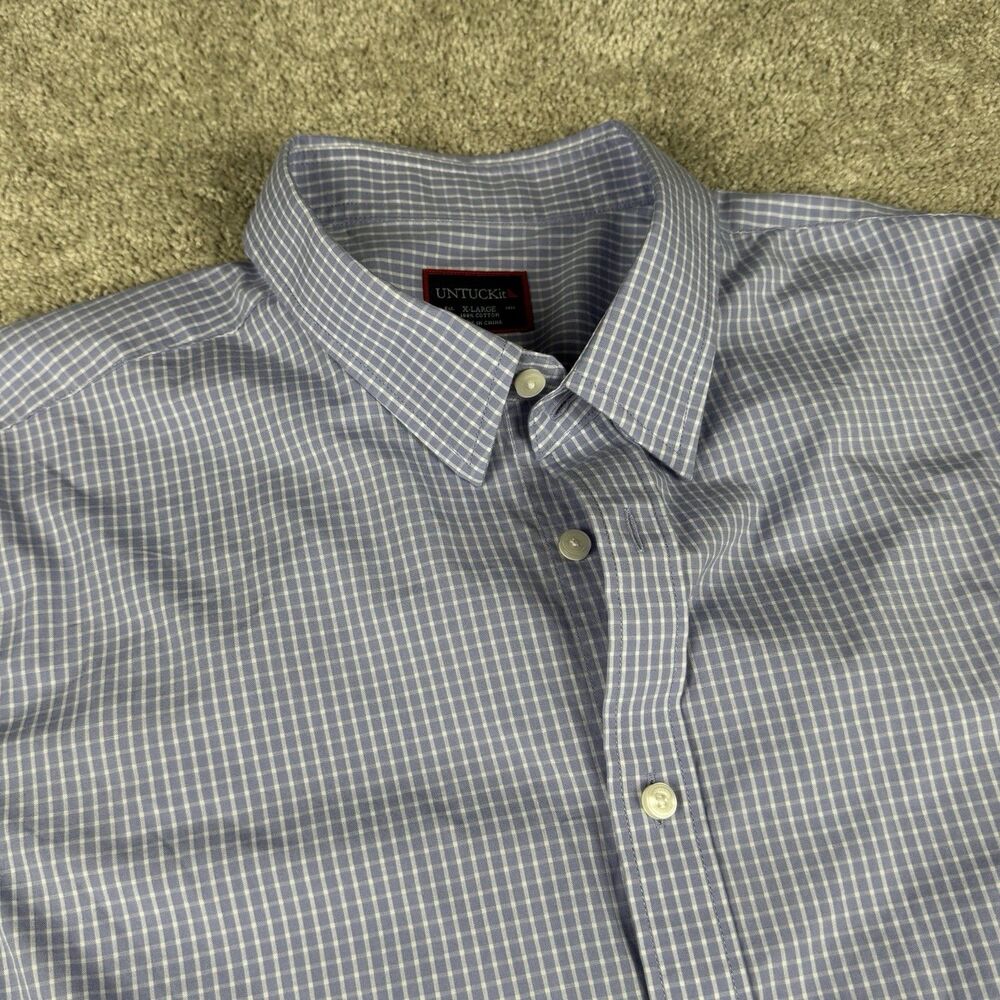 UNTUCKit Shirt Mens XL Purple Plaid Button Preppy Longsleeve Regular Fit Cotton